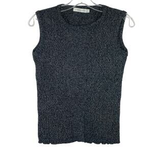 Tweeds gray knit sleeveless blouse Small made in USA 100% cotton